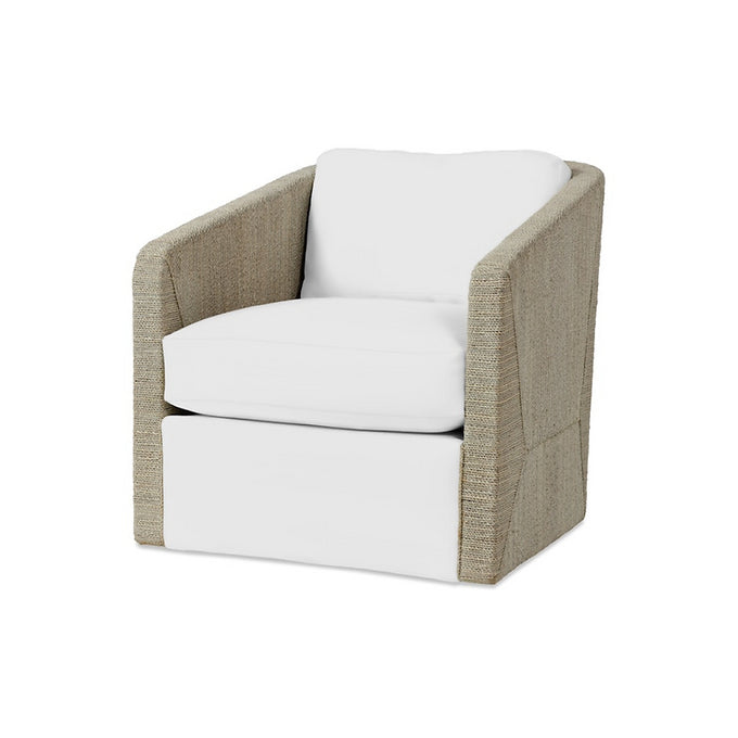 CARMINE SWIVEL LOUNGE CHAIR, FOG WHITE