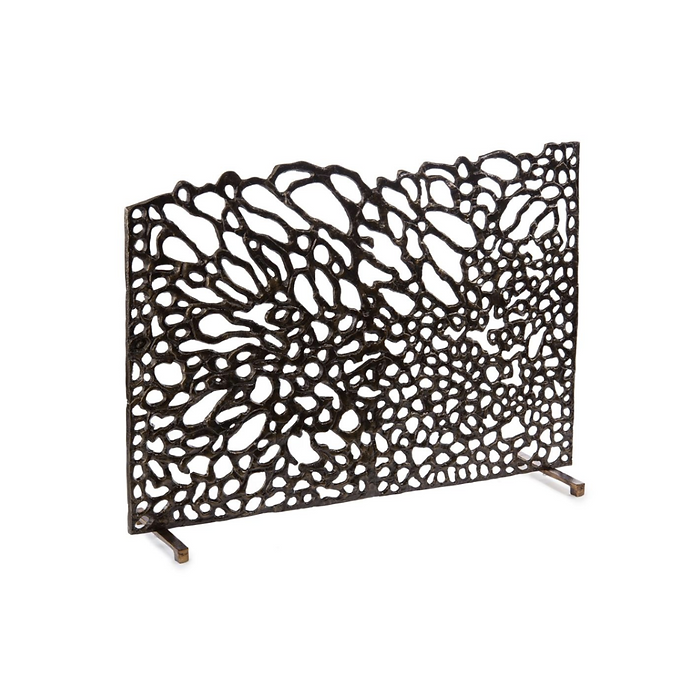 ORGANIC FIRE SCREEN IN BRONZE