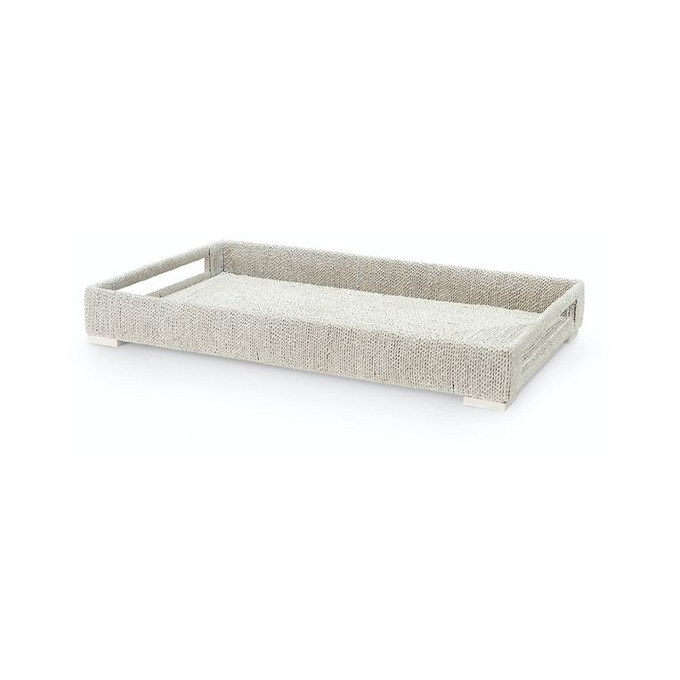 WOODSIDE RECTANGULAR TRAY LARGE, WHITE SAND