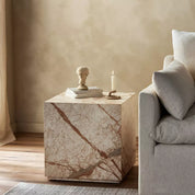 MODERN MARBLE PLINTH END TABLE