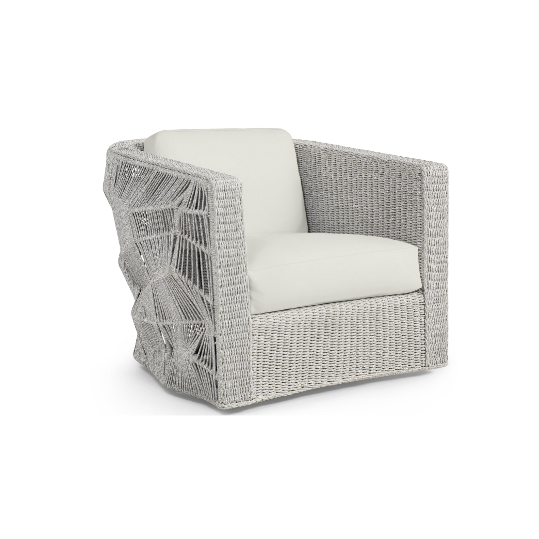 DORSEY OUTDOOR SWIVEL LOUNGE CHAIR, SILVER