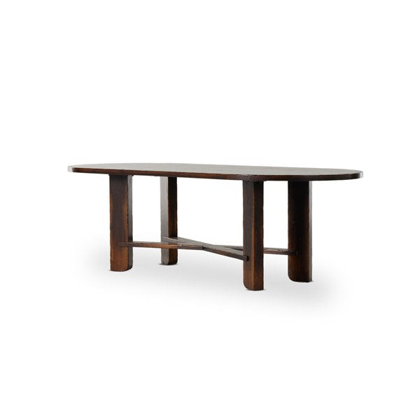 OVILLA OVAL DINING TABLE-DISTRESSED