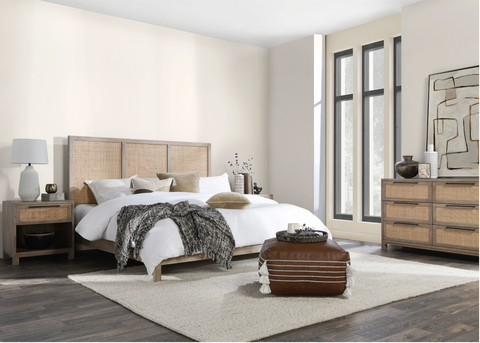 JENSEN EASTERN KING BED TAUPE