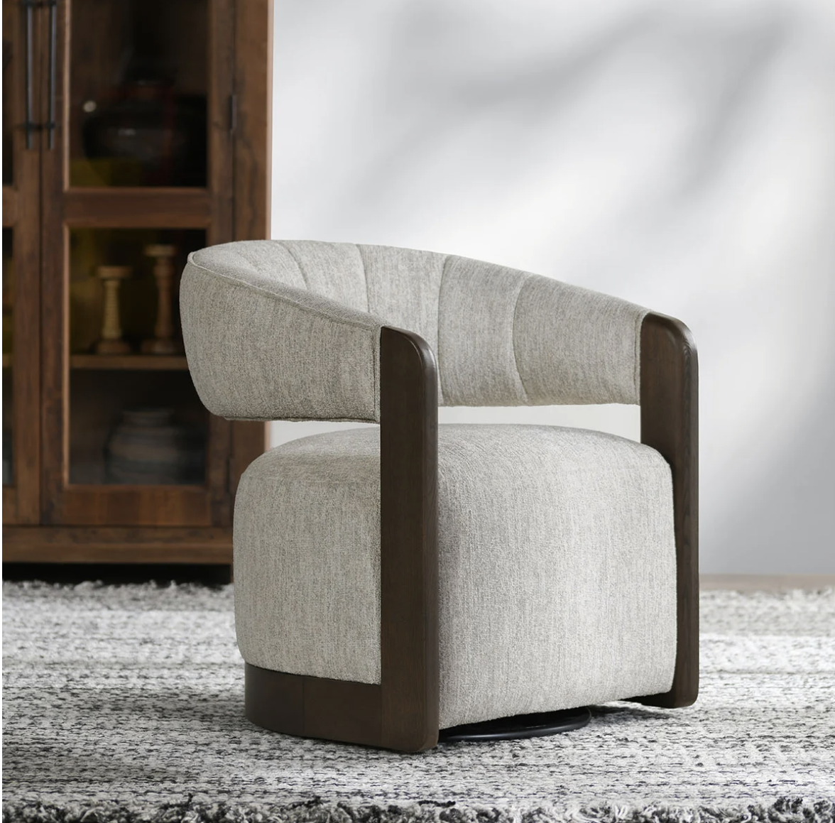 JAMES SWIVEL ACCENT CHAIR GLACIER GRAY