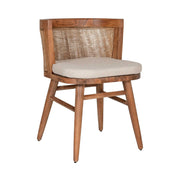 LOE CANE AND TEAK DINING CHAIR