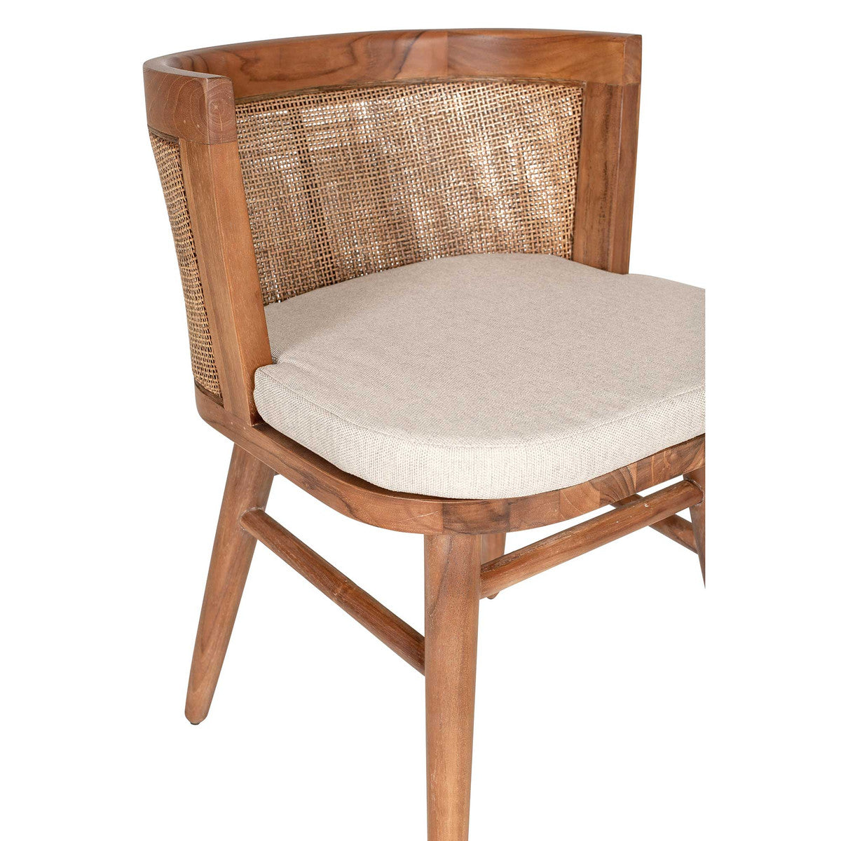 LOE CANE AND TEAK DINING CHAIR