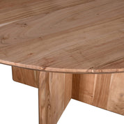 ROUND CROSS BASE DINING TABLE, KD, NATURAL