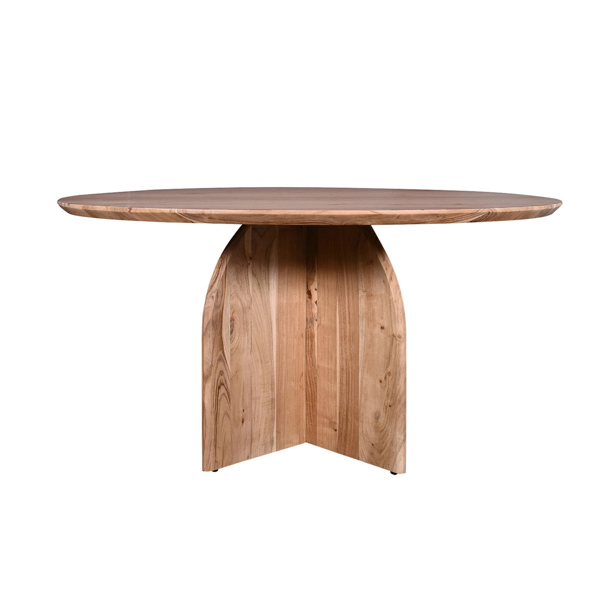 ROUND CROSS BASE DINING TABLE, KD, NATURAL