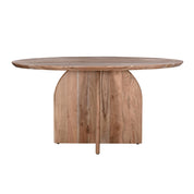 ROUND CROSS BASE DINING TABLE, KD, NATURAL