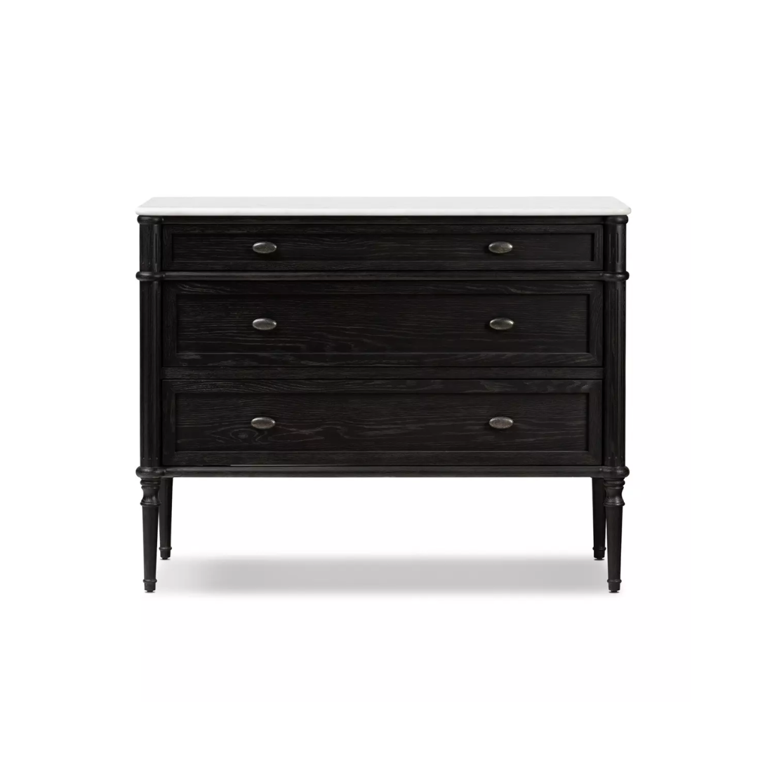 TOULOUSE MARBLE CHEST-DISTRESSED BLACK