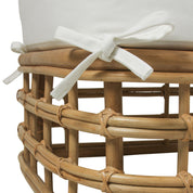 BAHAMA RATTAN OTTOMAN WITH CUSHION