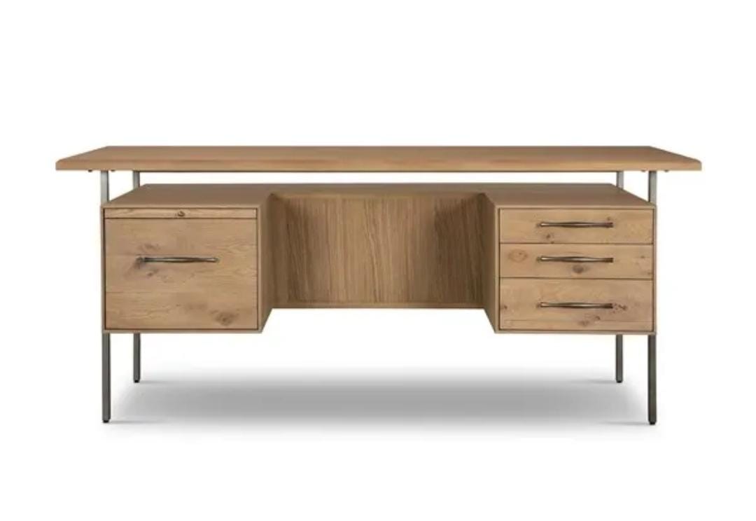 LAUREN DESK - NATURAL SOLID OAK