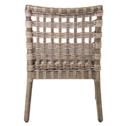 DANAE ARM CHAIR WITH SQUARE RATTAN WEAVE WITH CREAM CUSHION