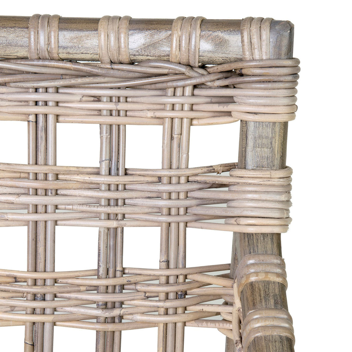 DANAE ARM CHAIR WITH SQUARE RATTAN WEAVE WITH CREAM CUSHION