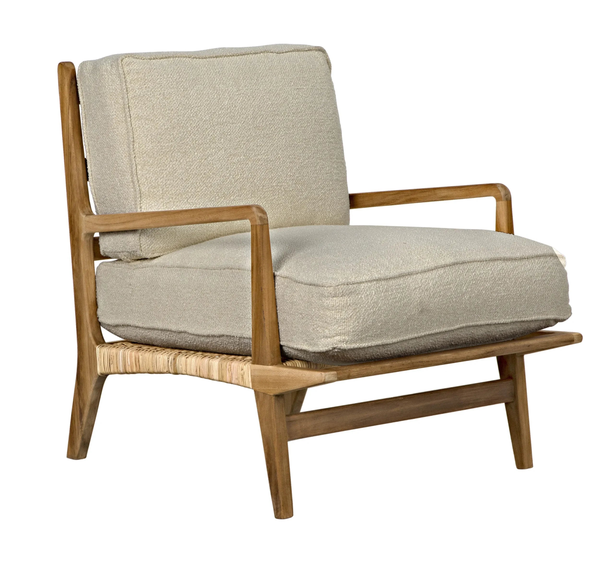 ALLISTER CHAIR, WHITE US MADE CUSHIONS