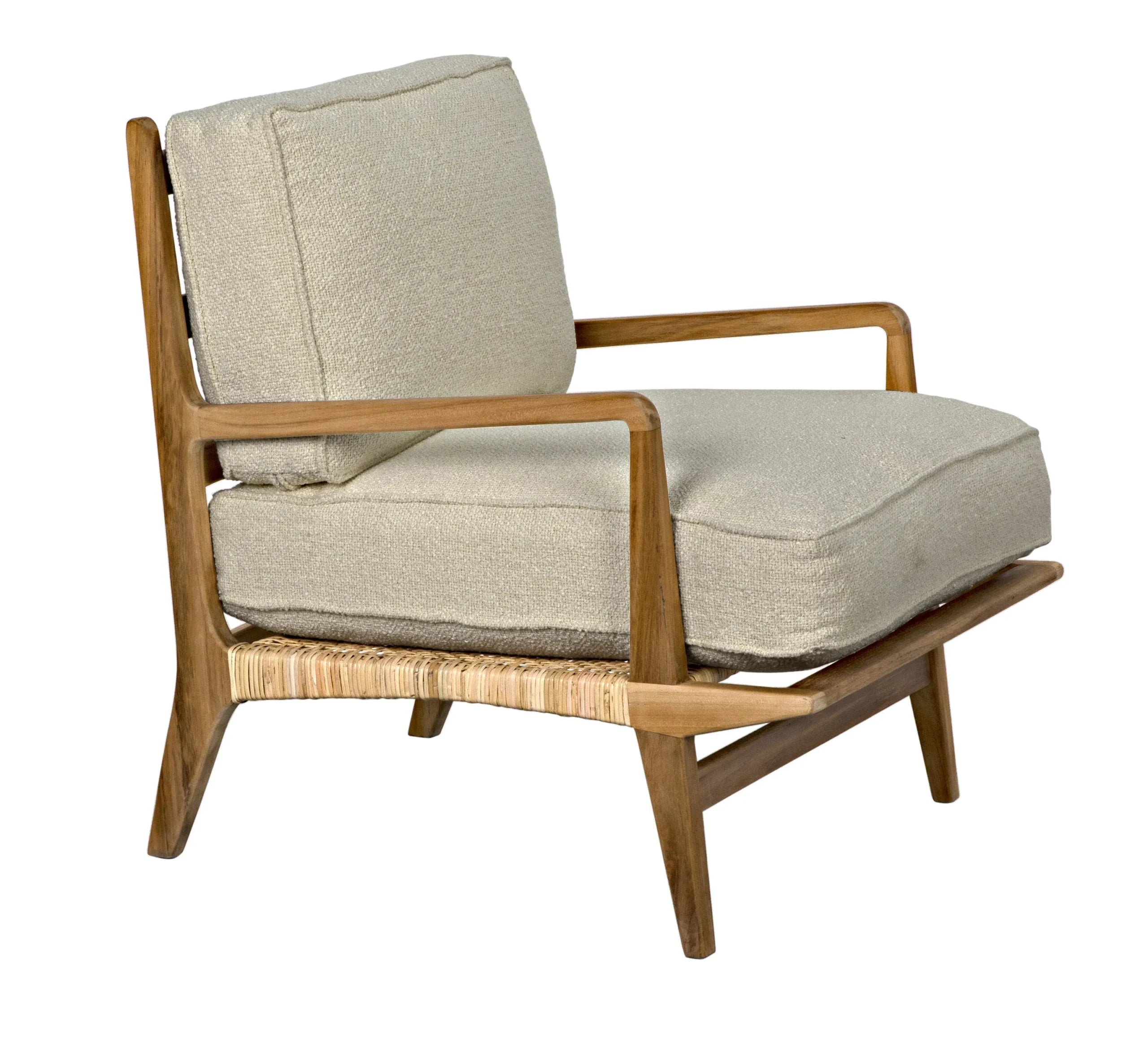 ALLISTER CHAIR, WHITE US MADE CUSHIONS