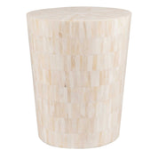 TABLA ROUND INLAY STOOL, WHITE