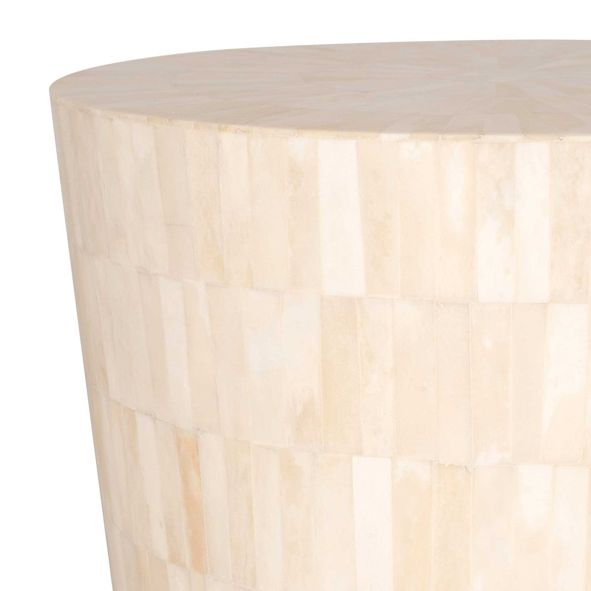 TABLA ROUND INLAY STOOL, WHITE