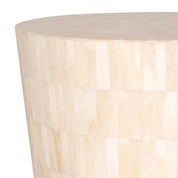 TABLA ROUND INLAY STOOL, WHITE