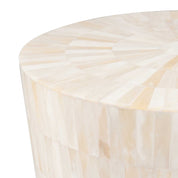 TABLA ROUND INLAY STOOL, WHITE