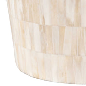 TABLA ROUND INLAY STOOL, WHITE