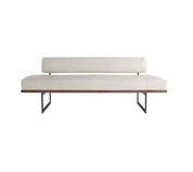 TUCK BENCH IVORY LEATHER